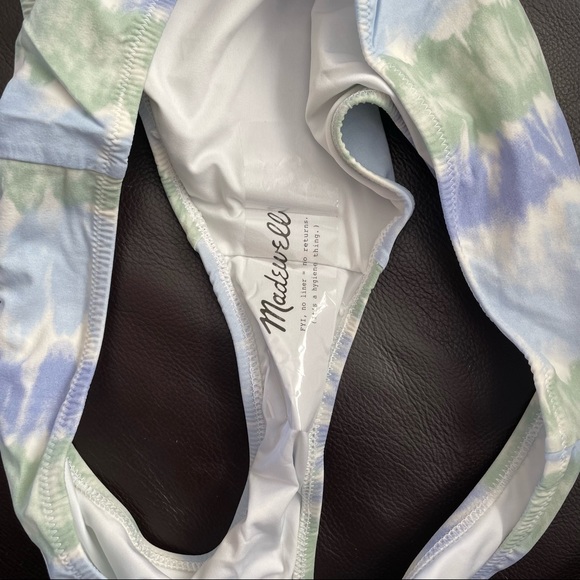 Madewell Second Wave Adjustable String Bikini Top Classic Tie-Dye Print Large - Picture 8 of 11